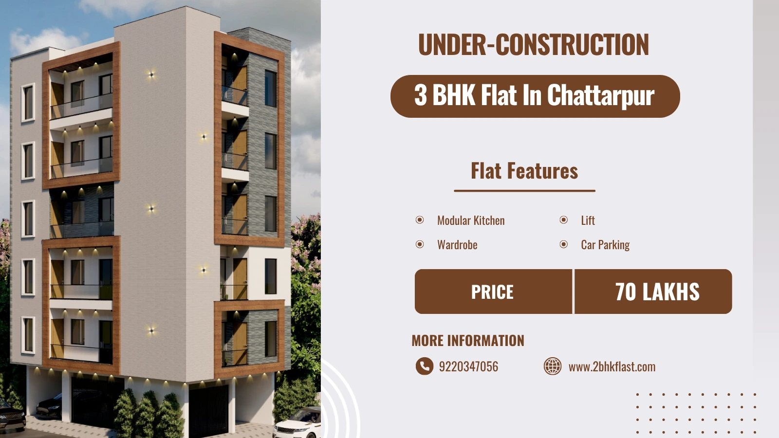 Under-construction 3 BHK Flat in Chattarpur